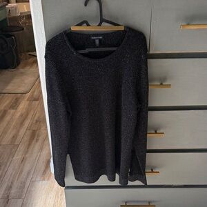 Eileen Fisher Black Metallic Knit Sweater